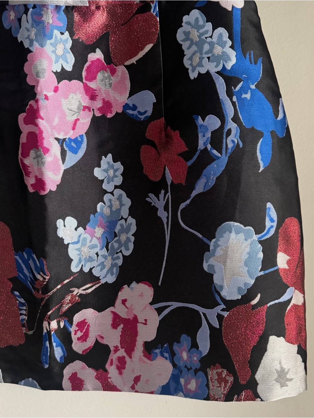 Lulus So Stunning Black Multi Floral Jacquard Puff Sleeve Mini Dress Size XL - Picture 6 of 10
